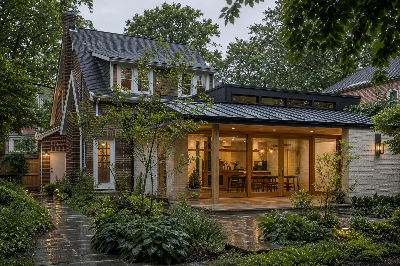 Completed garden addition to a 1920s Raleigh home