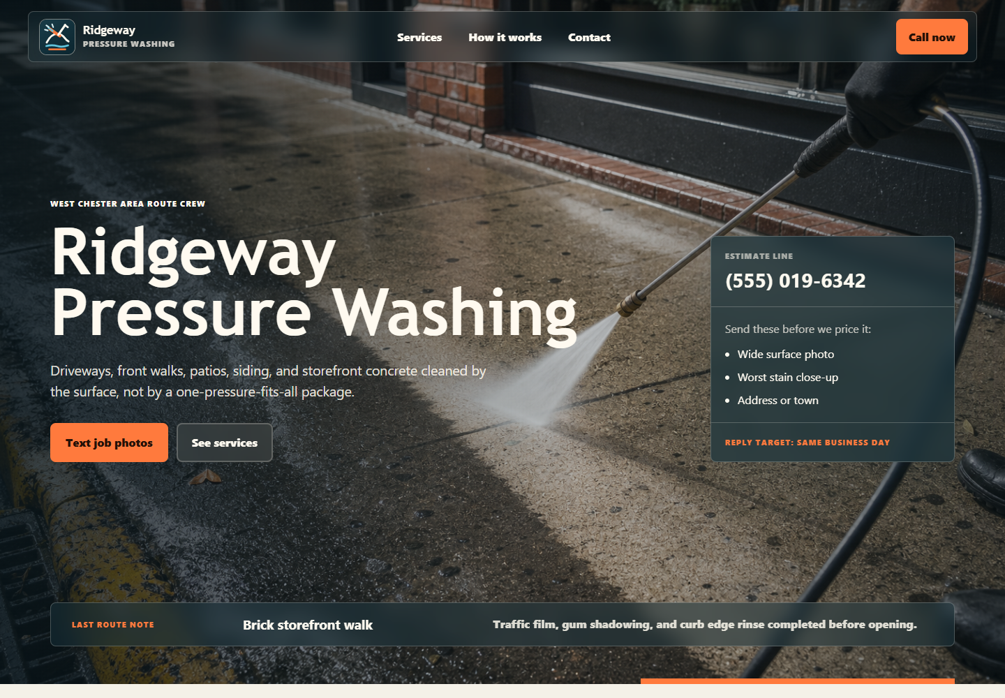 Ridgeway Pressure Washing website
