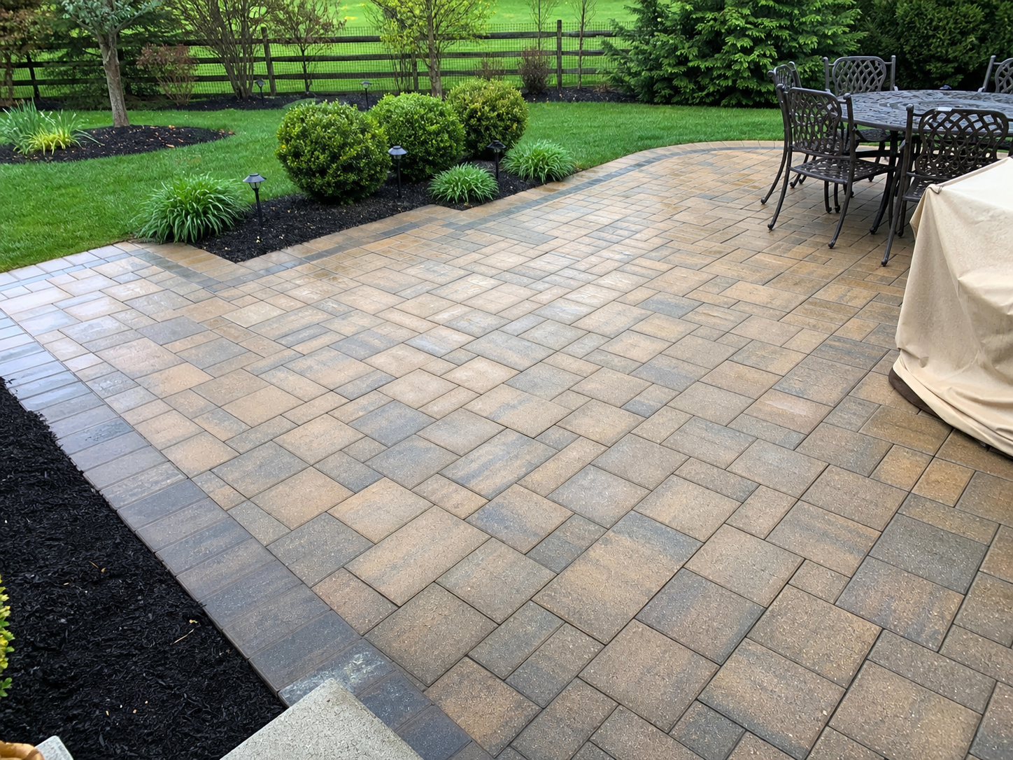 Clean paver patio project in Newtown